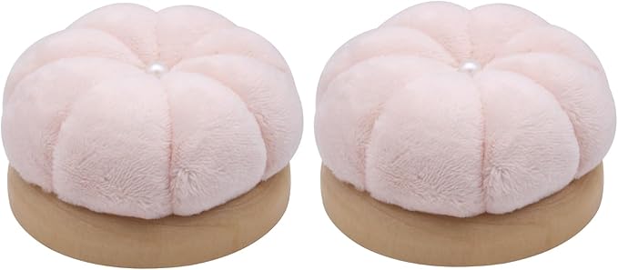 Uxney Pin Cushion,Wooden Sewing Pin Cushion Pincushion Needle Cushion for Sewing Quilting Needlework DIY Crafts(Light Pink,2 PCS)