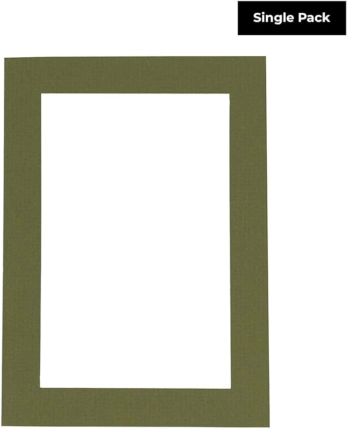 Poster Palooza 11x14 Mat for 8.5x11 Photo - Precut Dill Green Picture Matboard for Frames Measuring 11 x 14 Inches - Bevel Cut Matte to Display Art Measuring 8.5 x 11 Inches - Acid Free ONE MAT