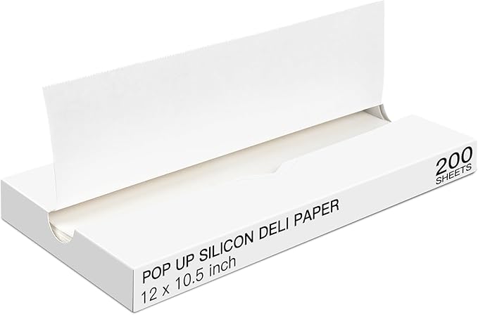 Precut POP UP Deli Paper Sheet Pack of 200, Interfolded Heavy Paper for Food Wrap and Serving (12" x 10-1/2", White）