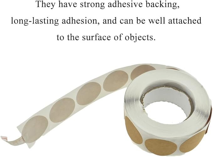 HAHIYO 1-Inch 500Pcs Natural Brown Kraft Round Label Roll - Blank Adhesive Sticker to Write On for Jar, Canning, Price Tag, Store Organizing