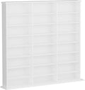 Prepac 3 Column 51" Tall White Display Multimedia Cabinet, Wood Media Storage with Removable Sheves, Modern Multimedia Storage Unit with 21 Adjustable Shelves for Books, DVDs and Collectibles, White