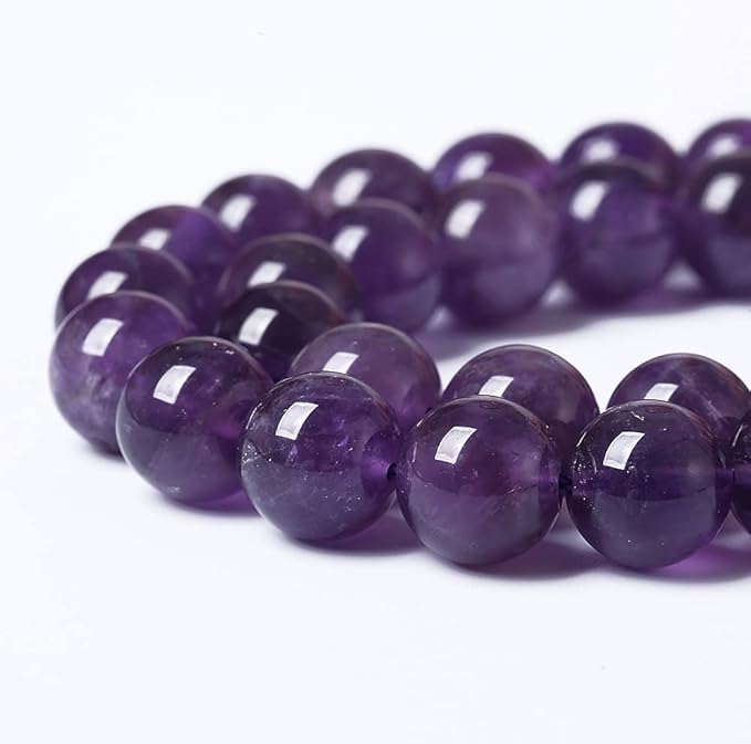 180PCS 4mm Natural Amethyst AAAAA Purple Crystal Quartz Beads Gemstones Round Stone Beads for Jewelry Making DIY Bracelet Necklace 2 Strand 32"