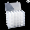 5 Pack 18 Compartment Organizer Box with Parkical Adjustable Dividers, 18 Grids Plastic Storage Container for Jewelry, Craft DIY, Bead Organizer, Sewing, Dip Powder, Hair Accessories