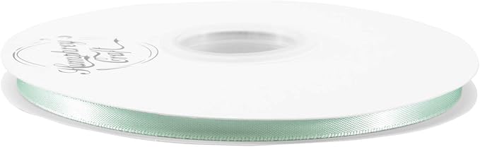 Humphrey's Craft 1/4 Inch Mint Green Double Faced Satin Ribbon - 50 Yards Variety of Color for Crafts Gift Wrapping Bows Bouquet Decoration Sewing Christmas Tree Wedding Invitation Card.
