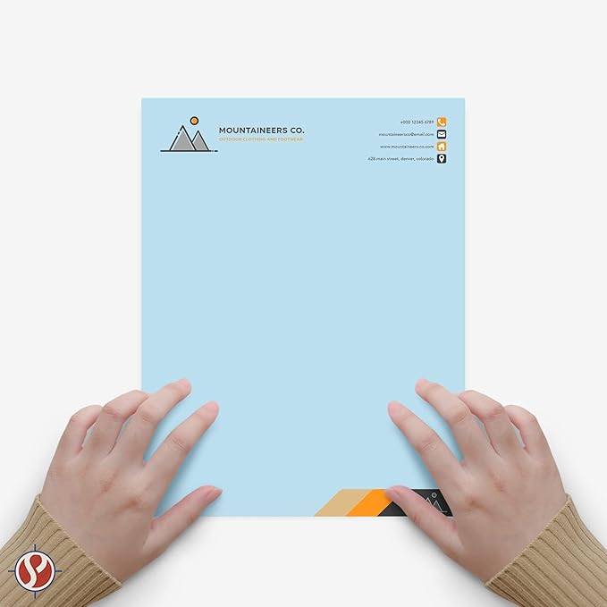8.5 x 11" Light Blue Color Paper Smooth, for School, Office & Home Supplies, Holiday Crafting, Arts & Crafts | Acid & Lignin Free | Regular 20lb Paper - 100 Sheets