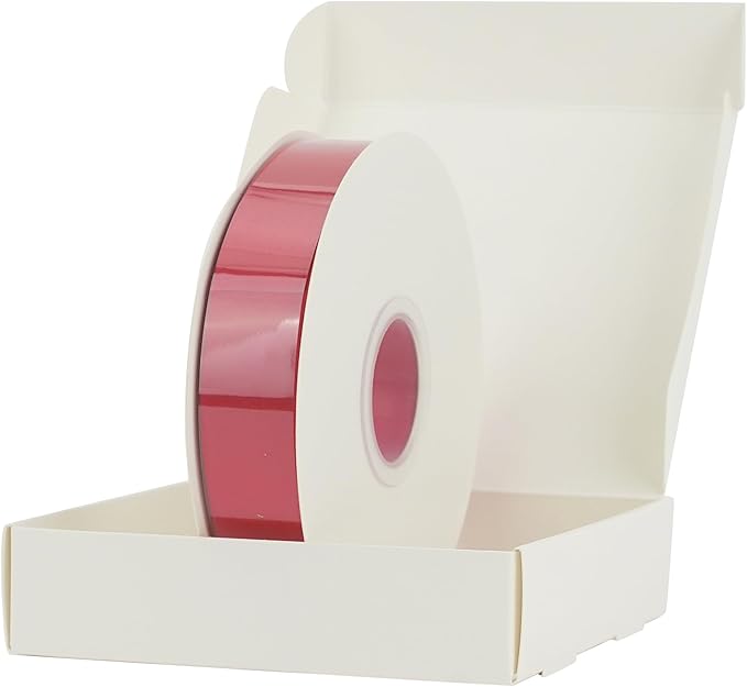 HUIHUANG Red Satin Ribbon - 1 inch x 50 Yards Double-Faced Polyester Silk for Gift Wrapping, Wedding Invitations, Hair Bows, Christmas Decor, Floral Arrangement