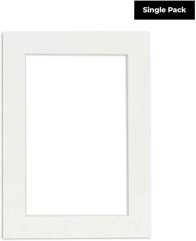 6x8 Mat for 8x10 Frame - Precut Mat Board Acid-Free Textured White 6x8 Photo Matte Made to Fit a 8x10 Picture Frame, Premium Matboard for Family Photos, Show Kits, Art, Picture Framing, Pack of 1 Mat