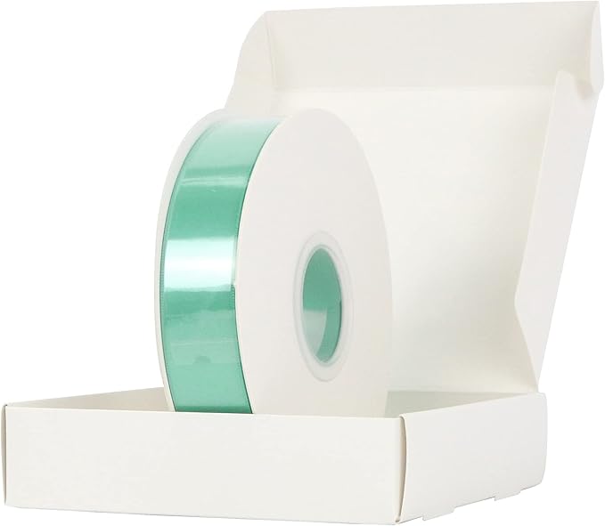 HUIHUANG Satin Ribbon 1 inch Aqua Blue Ribbon 50 Yards Aqua Blue Double Face Silk Satin Ribbons for Crafts Christmas Tree Decor Gift Wrapping Bows Bridal Floral Bouquet Wedding Baby Shower Decor