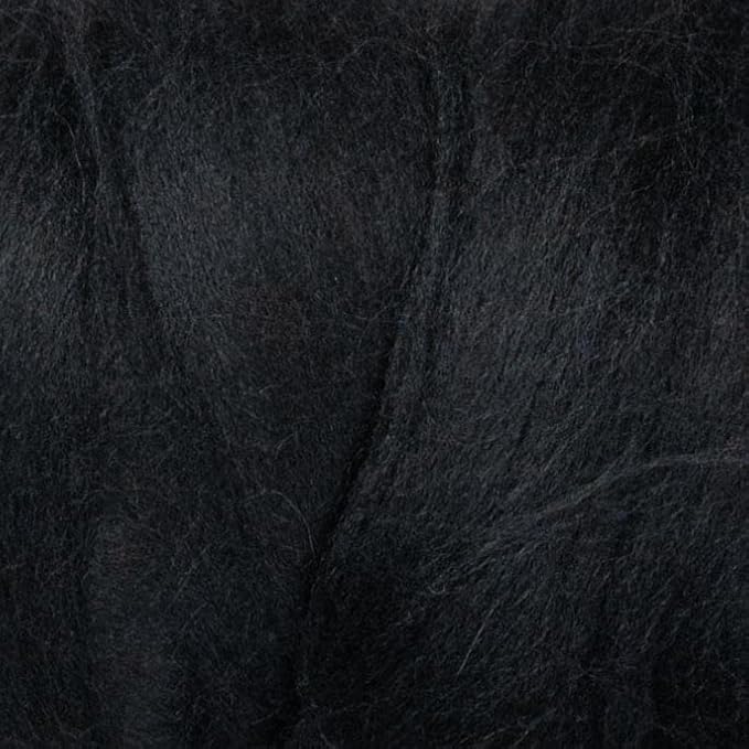 Colored Natural Bulk Wool roving, 8 OZ. Best Wool for Needle Felting, Wet Felting, handcrafts and Spinning Yarn (Total Black)