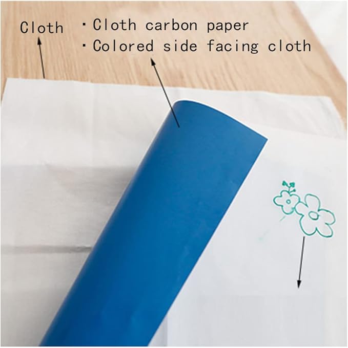 10 Pcs Transfer Paper, Carbon Transfer Paper 11x9Inch, Carbon Water-Soluble Tracing Paper Transfer Pattern on Cross Stitch Cloth, Canvas, Wood for Home Sewing(Blue, White, Green, Red, Yellow)