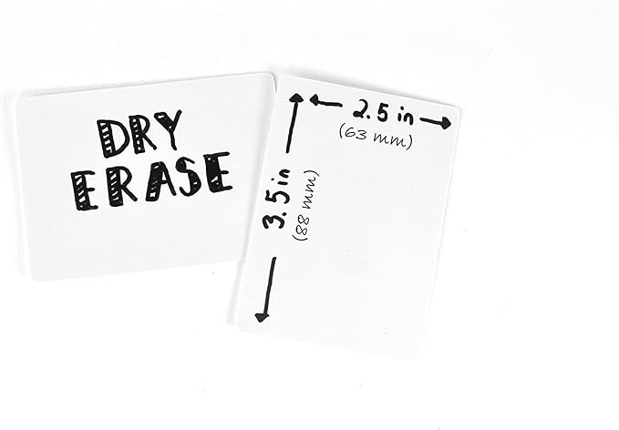 Dry Erase Blank Playing Cards w/Box, Poker Size - 2.5" x 3.5", 180 Reusable Cards, Flash Cards, Board Game & Note Cards
