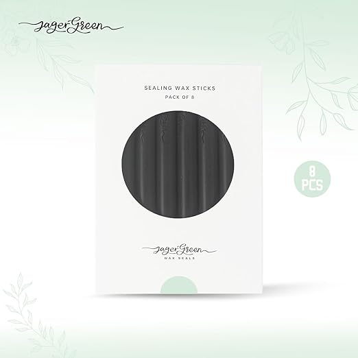 Glue Gun Wax Seal Sticks, 8 Pcs Black Sealing Wax Sticks for Wedding Invitation Envelopes, Antique Stamp Seals, Letter Sealer, Scrapbook Supplies, Christmas Cards, Gifts Wrapping