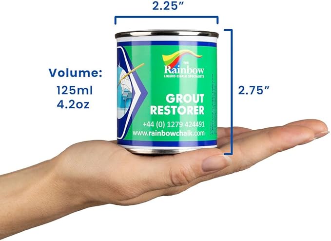 Grout Pen Grey Grout Paint: Waterproof Tile Paint Grout Refresh Restorer for Floor, Kitchen & Bathroom Shower Tiles - Grey - Can Size for Larger Projects - 125ml (4.2oz)