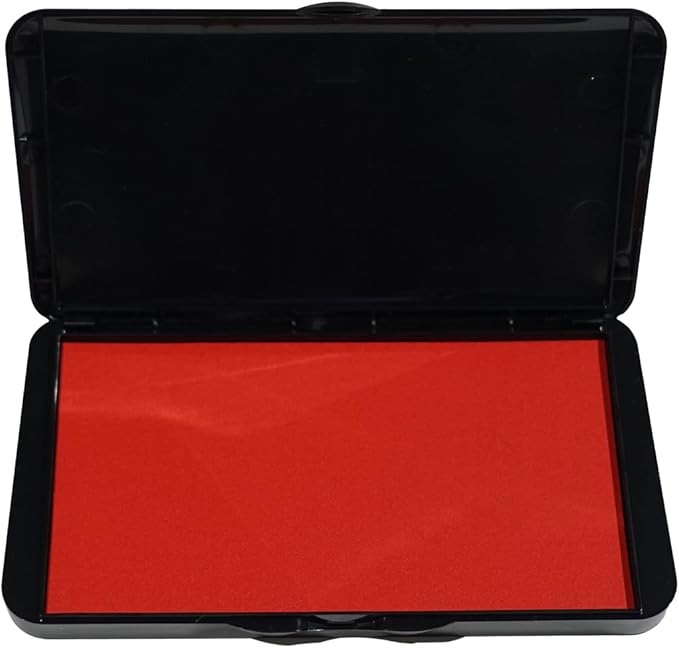 Large Ink Pad for Stamps, 6.14"×3.38" Stamp Pad, Ink Pad for Office, Notarization, and Rubber Stamps (Red