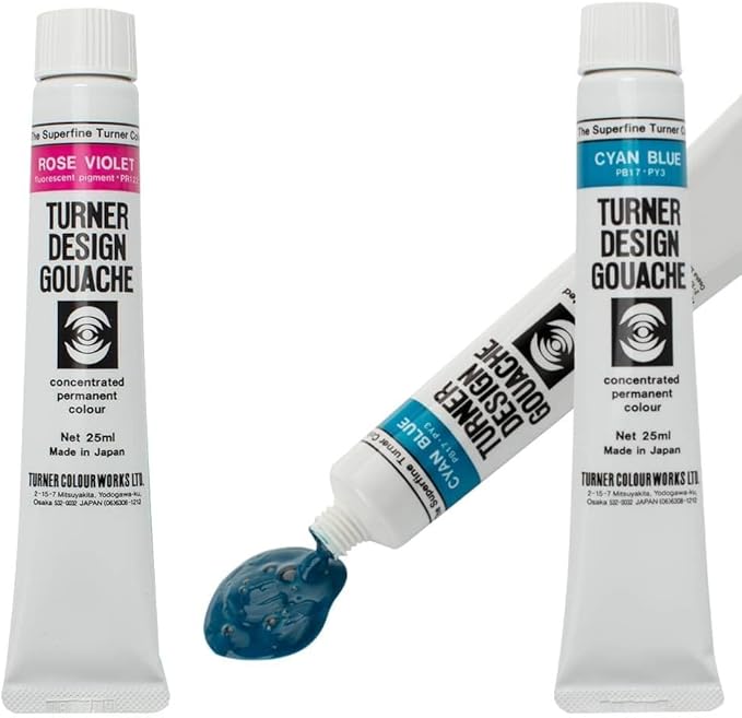 Turner Watercolor Paint Set - Design Gouache Premier Opaque Watercolor Paint - 25 ml Tubes - Set of 18 Assorted Colors