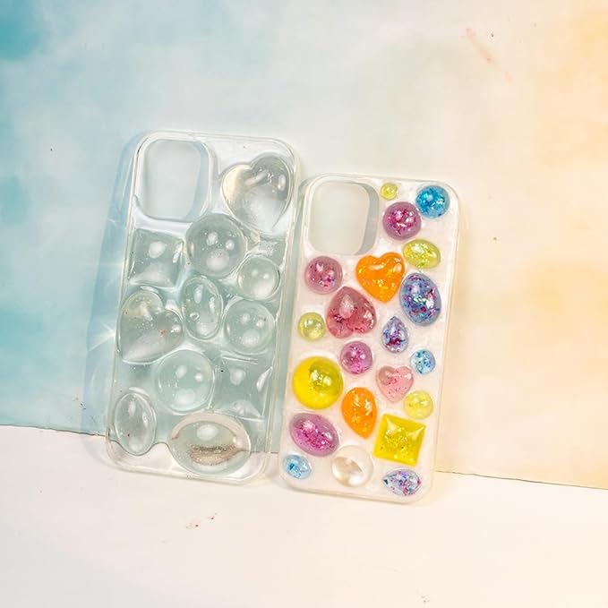 FUNSHOWCASE Cabochon Gem Silicone Mold 2 Trays for Resin Casting Jewelry Making