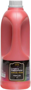 Creative Inspirations Acrylic Paint - Vermillion - 1.8 Liter - Smooth & Creamy Consistency, Vibrant Pigmentation, Great Coverage for Artists - Clean Up with Soap & Water