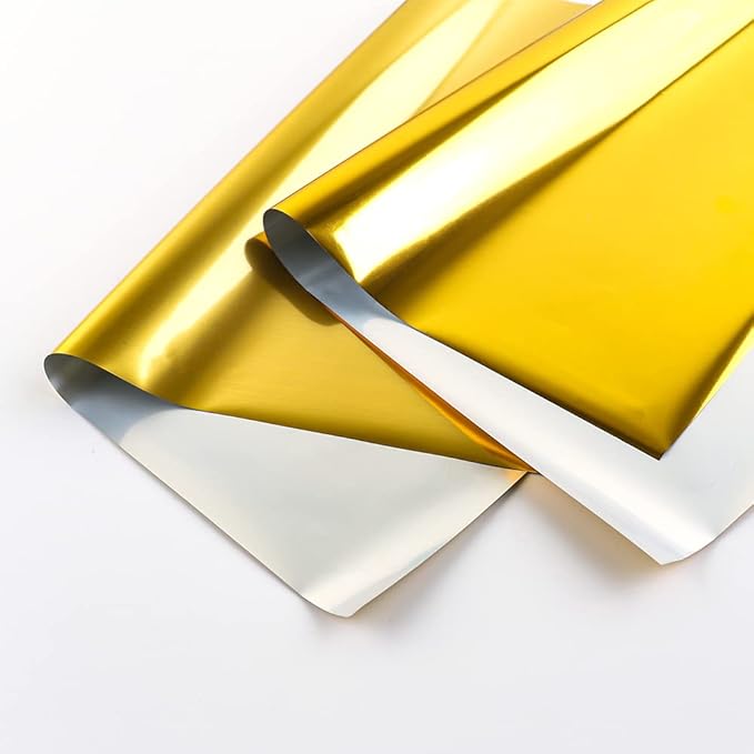 CYFUN DESIGN 50 Sheets Toner Reactive Foil Sheet for Crafts Paper Holographic Heat Transfer Craft Foil Paper for Scrapbooking Stamping Cardstock Heat Transfer DIY Crafts Accessories 7.9 x 11.4inch