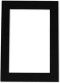 8x10 Mat Bevel Cut for 6x8 Photos - Acid Free Black with Black Core Precut Matboard With Backing Board and Crystal Clear, Self Seal Photo Mat Bag - For Pictures, Photos, Framing - 4-ply Thickness