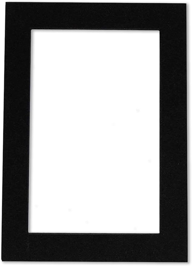 Pack of 25 Acid Free 8x10 Mats Bevel Cut for 6x8 Photos - Black with Black Core Precut Matboards With Backing Boards and Clear Photo Mat Bags For Pictures, Photos, Framing - 4-ply Thickness