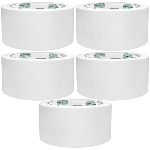 BookGuard 2 Inch Bookbinding Repair Cloth Tape, Book Repair, Canvas Bookbinding Tape, White, 15 Yards per Roll - Case of 5