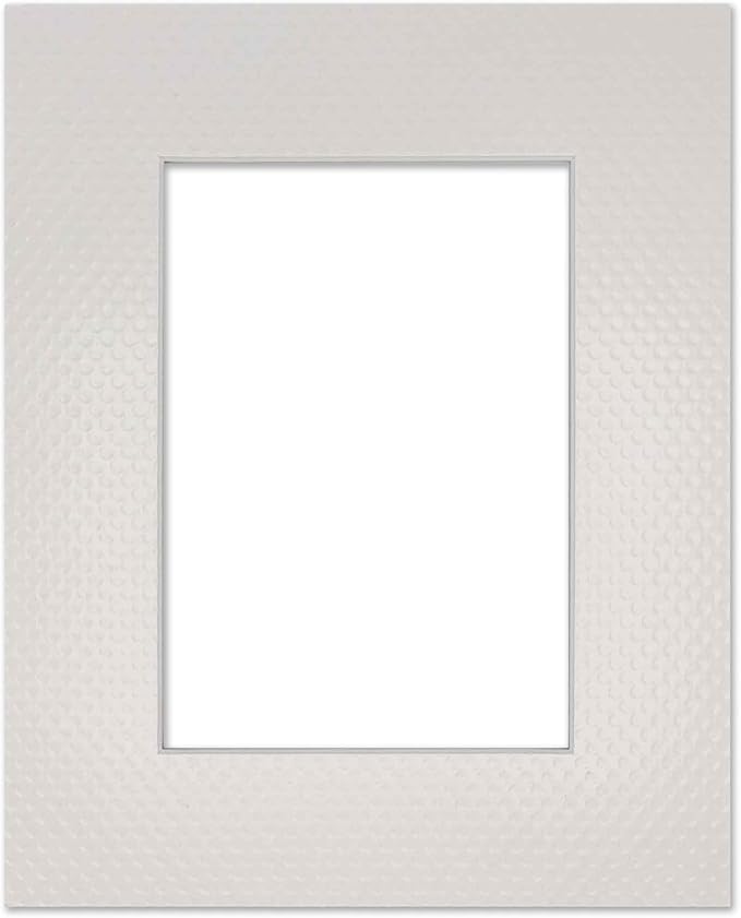Pack of 25 Acid Free 11x14 Mats Bevel Cut for 8.5x11 Photos - Golf Ball Texture Precut Matboards With Backing Boards and Clear Photo Mat Bags For Pictures, Photos, Framing - 4-ply Thickness