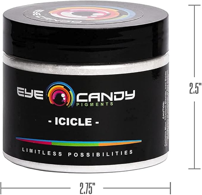 Eye Candy Pigments Premium White Mica Powder - Icicle (50gr) - for Epoxy, Resin, Soap, Paint, Woodworking, Acrylic Pouring, Bath Bombs, Fishing Lures - DIY Arts and Crafts Additive