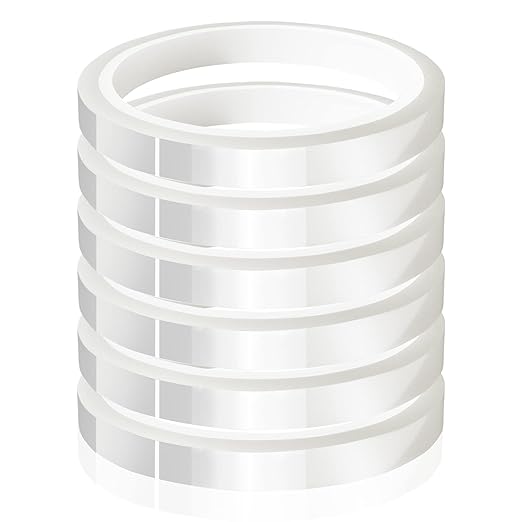 6 Rolls 10mm x33m(108ft) Clear Heat Tape,Transparent High Temperature Heat Resistant Tape,Heat Transfer Tape for Heat Press and Sublimation,Heat Transfer Vinyl,No Residue