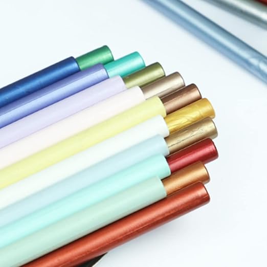Pearl White Wax Sealing Sticks, ONWINPOR 10pcs Glue Gun Wax Seal Sticks for Waxseal Stamp, Easy Melting Waxsealsticks for 0.43'' Glue Gun (Pearl White)