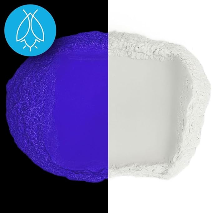 Glow in The Dark Pigment Powder - Neutral and Fluorescent Color for Art Painting, Fine Art, Nail Art Paint, and DIY Crafts - Long Lasting 10+ Color Options - Neutral Dark Blue - (30 Grams/1 Ounce)