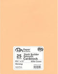 PA Paper Accents Stash Builder Cardstock 8.5" x 11" Shrimp, 65lb Colored cardstock Paper for Card Making, Scrapbooking, Printing, Quilling and Crafts, 25 Piece Pack