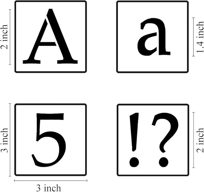 2 Inch Alphabet Letter Stencils for Painting - 70 Pack Letter and Number Stencil Templates with Signs for Painting on Wood, Reusable Letters and Numbers Stencils for Chalkboard Wood Signs & Wall Art