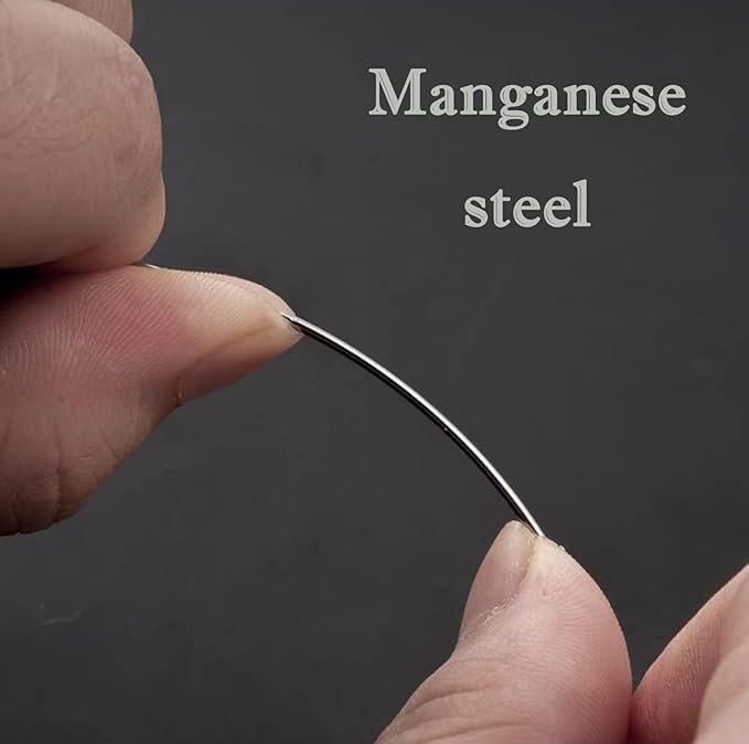 MJMP 12" Professional Upholstery Large Eye Long Needle Easy to Thread,Used for Furniture Weaving Leather Hand Sewing. (12")