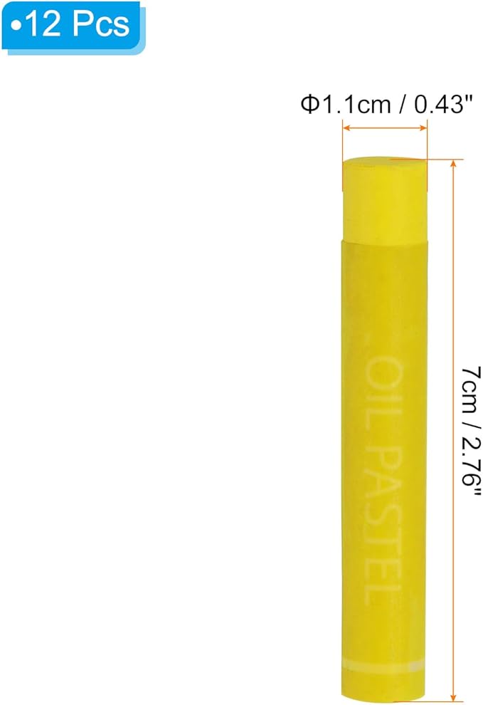 PATIKIL Lemon Yellow Oil Pastels, 12Pcs Soft Oil Crayons Creamy Pastels Stick Art Supplies for Art Painting Drawing Blending Graffiti for Artists Beginners