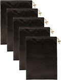 Valante Set of Microfiber Drawstring Storage Bags for Intimate Products (Large Black Set)