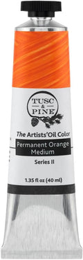 Tusc & Pine Artist Oil Paint - Permanent Orange Medium, 40 ml, Non-Yellowing, Rich & Creamy Consistency, Maximum Pigment Load, Small Batch Milled Oil Paints Made in the USA for Professional Artists
