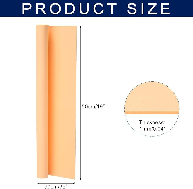 MECCANIXITY Foam Sheets Crafts 35x19 Inch 1mm EVA Craft Foam Paper Foam Sheets for Crafts Projects DIY Cosplay Modeling, Beige