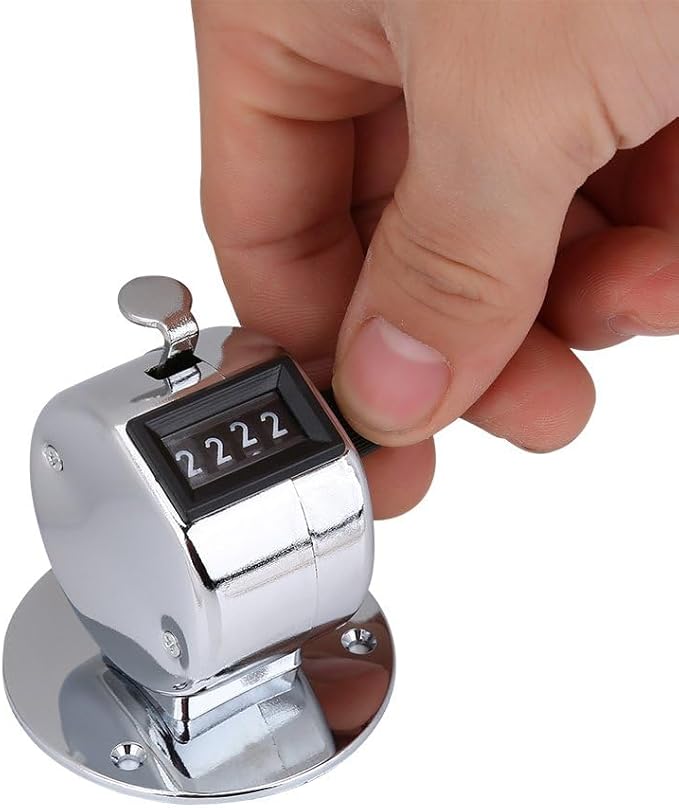5 Pack Number Counter, Mechanical Counter, 4 Digit with Counter Clicker, Counting Clicker for Golf, Clicker Counter Handheld, Fish Counters for Fishing, Sports (5)