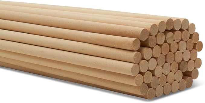 Dowel Rods Wood Sticks Wooden Dowel Rods - 1/2 x 12 Inch Unfinished Hardwood Sticks - for Crafts and DIYers - 250 Pieces by Woodpeckers