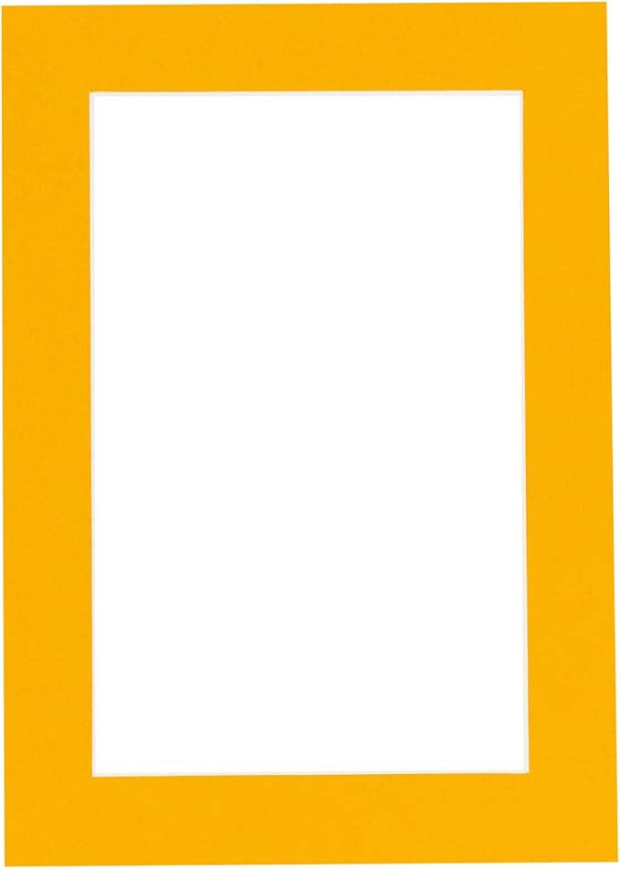11x14 Mat Bevel Cut for 8.5x11 Photos - Acid Free Golden Orange Precut Matboard With Backing Board and Crystal Clear, Self Seal Photo Mat Bag - For Pictures, Photos, Framing - 4-ply Thickness
