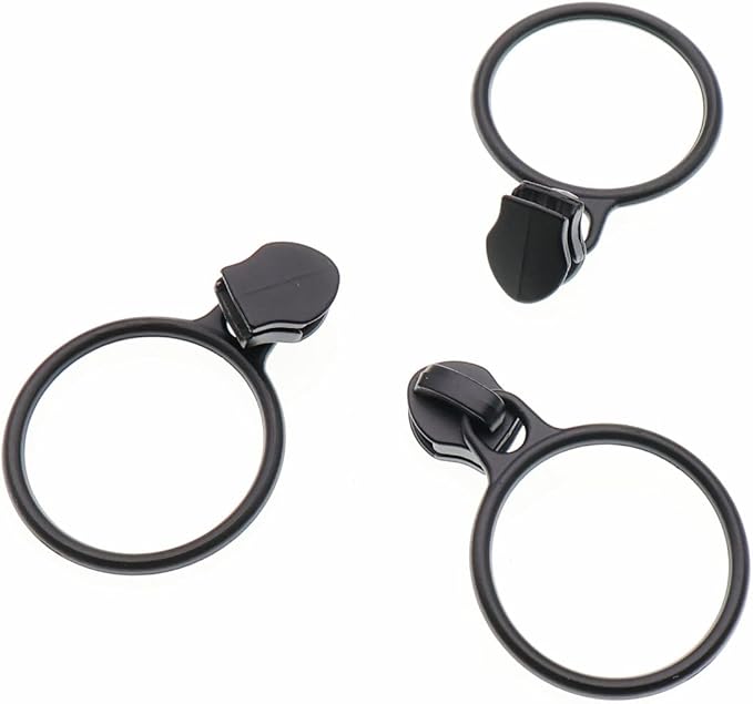 Leekayer #5 Black Nylon Coil Zippers by The Yards Bulk 10 Yards with 25pcs Black Ring Pull Sliders for DIY Tailor Sewing Craft,Luggage,Dress,Sofa Cushion,Pillow,Bag