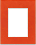 8x10 Mat Bevel Cut for 5.5x8.5 Photos - Acid Free Orange Suede Precut Matboard - For Pictures, Photos, Framing - 4-ply Thickness