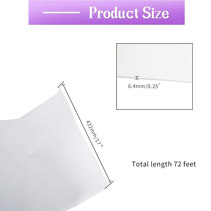 Closed Cell Neoprene Foam Rubber Sheet with Adhesive - 72 x 17 x 1/4 Inch Multi-Function Insulation, Soundproofing, and Weatherproof Foam Padding Easy Cut DIY, White