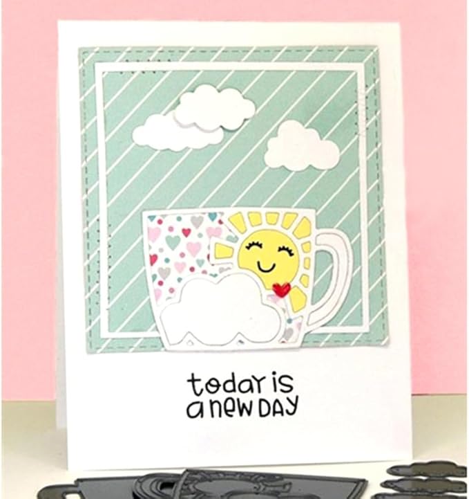 Cutting Dies for Card Making, Metal Scrapbooking Die-Cuts, DIY Bckground Frame Crafts Embossing Stencil, Paper Template Mold/Photo Album Arts Tool (3 Pcs Clouds-3.3x5.5cm)
