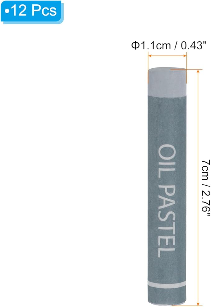 PATIKIL Gray Oil Pastels, 12Pcs Soft Oil Crayons Creamy Pastels Stick Art Supplies for Art Painting Drawing Blending Graffiti for Artists Beginners