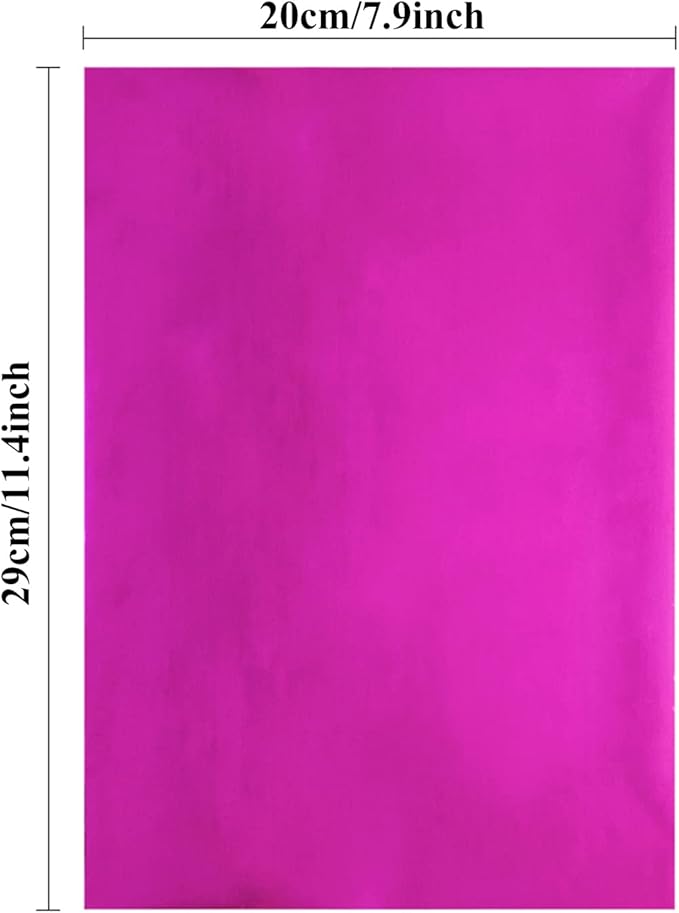 Briartw 20x29cm Hot Foil Paper 50 Sheets Pack Toner Reactive Foil Hot Stamping Foil Paper by Laser Printer and Laminator for Scrapbooking Craft Cardmaking DIY Album (Plum, 100 Sheets)