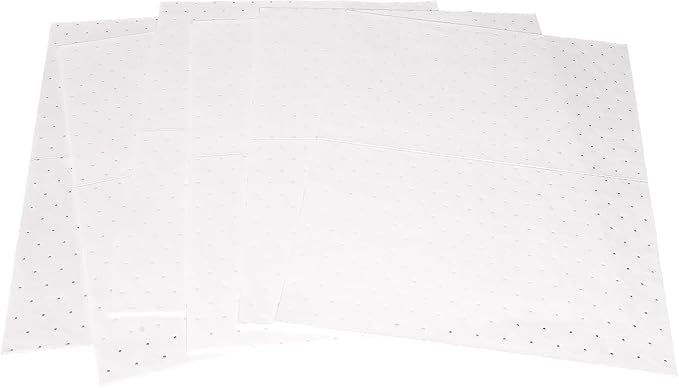 PONO 15x20 in Oil Absorbent Pads, 200 Pcs White Heavy Weight Oil-Only Absorbent Pad,Used for Oil Spill Cleaning in Garage Workshop, Reusable, Washable, Durable