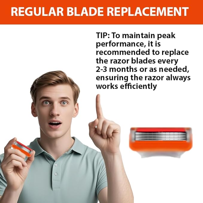 36 Replacement Blades Compatible with GL-Fusion 5 Style Razors (orange), Wet Razors Men's Blades Value Packs