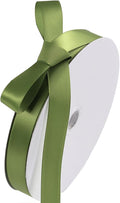 5/8" x 100 Yards Olive Green Polyester Satin Ribbon Single Faced Bulk Fabric Ribbons for Gift Wrapping, Crafting, Bows Making, Sewing, Wedding, Home Decor