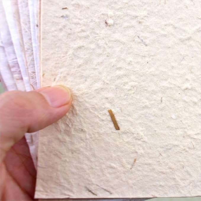 Textured Handmade Paper Sheets for Crafts, A5 Thick Rough Mulberry Recycled Scrapbook Papers for Card Making, Mixed Media, Embossed, DIY Junk Journals, Art Journaling Decorative Materials
